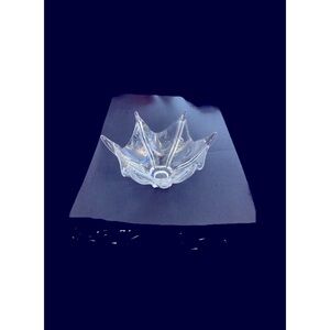 Vtg Cofrac Art Vernier France Crystal Art Glass Wave Centerpiece,12 In